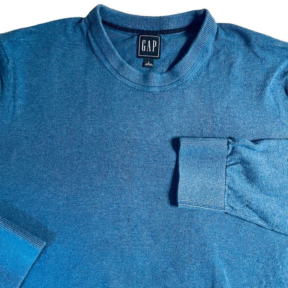 Blue Cotton Crew Neck Sweater - Gap